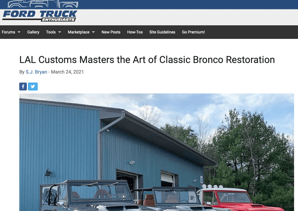 LAL Customs Masters the Art of Classic Bronco Restoration on Ford-Trucks.com